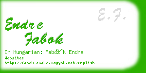 endre fabok business card